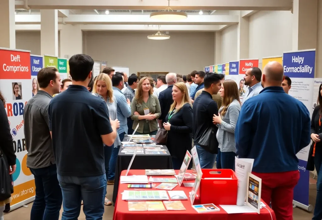 Local entrepreneurs networking at EnterCircle Small Business Day
