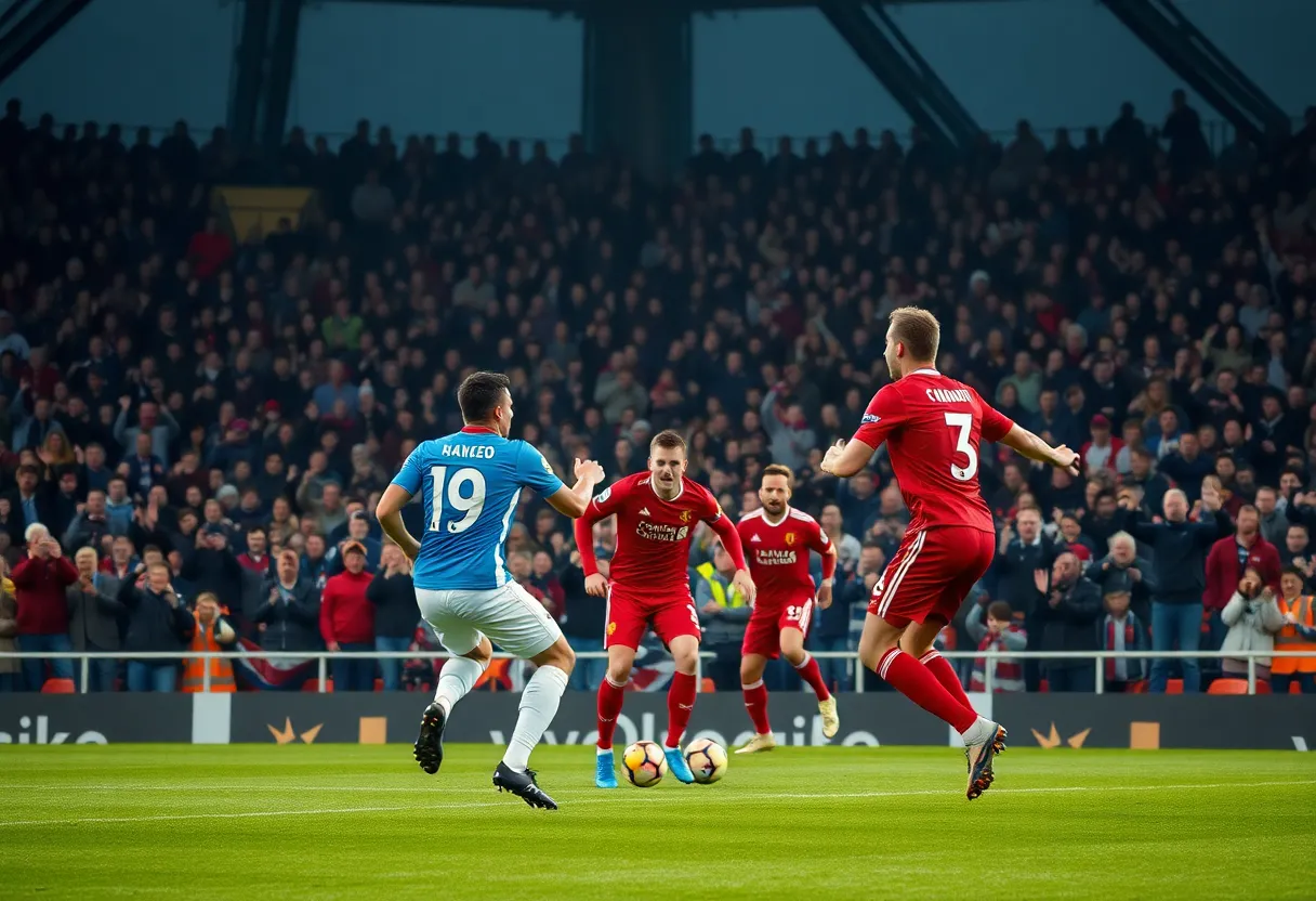 Eberechi Eze celebrating his hat-trick during the match against Tottenham.