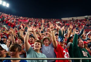 Fans celebrating during the Florida Classic football game