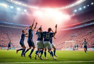 Celebration of Jacksonville Jaguars after securing overtime win