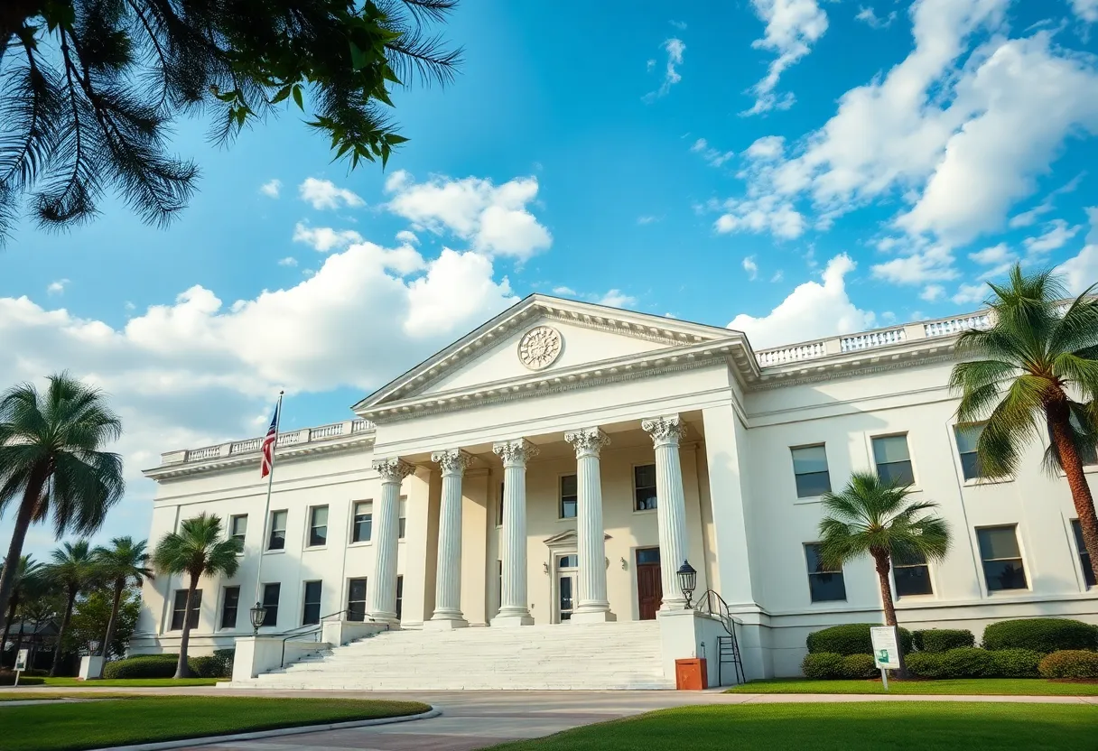 Legislative building in Jacksonville representing political change