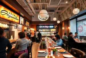 Collage of new restaurants in Jacksonville featuring live-fire grilling, fast food, and upscale Japanese dining