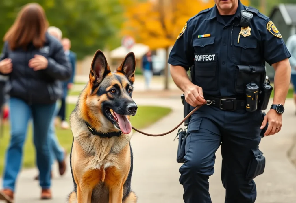 Officer and K9 unit showcasing community safety efforts