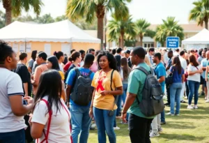 Community members participating in World AIDS Day events in Jacksonville.