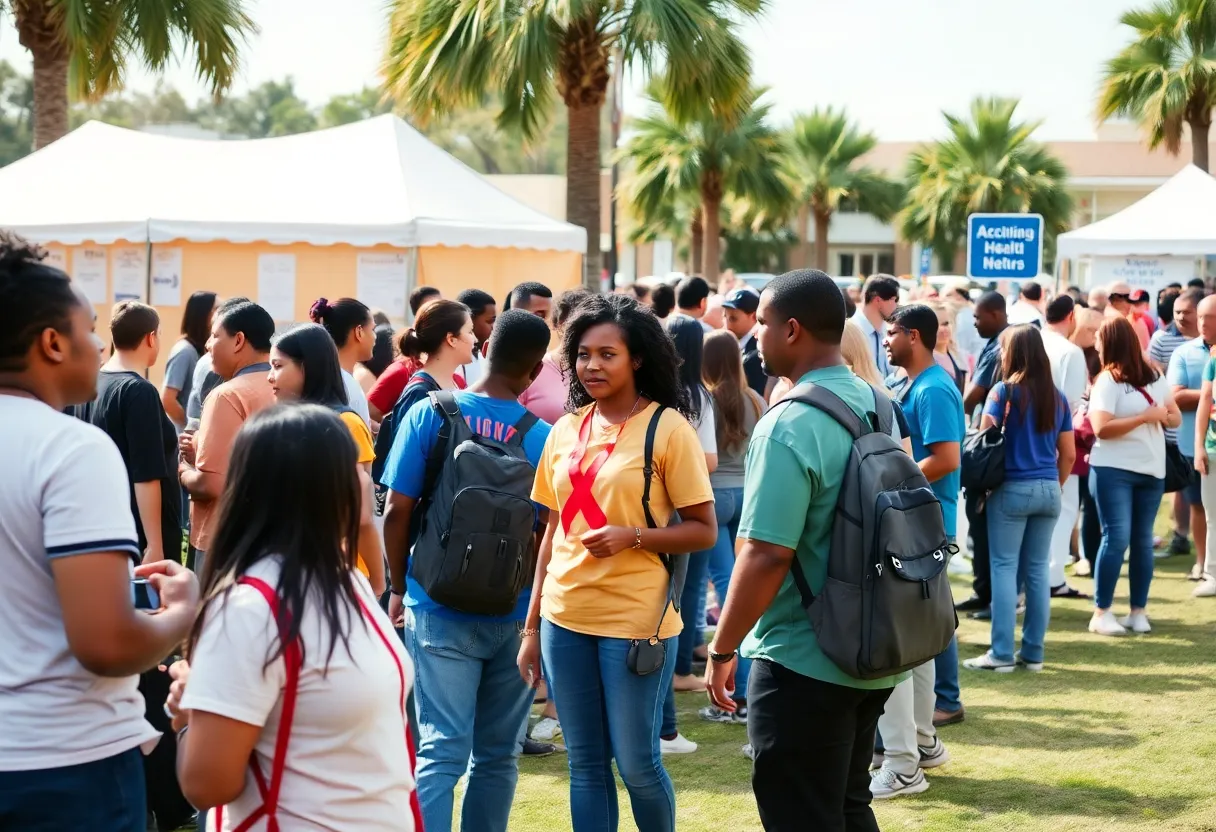 Community members participating in World AIDS Day events in Jacksonville.