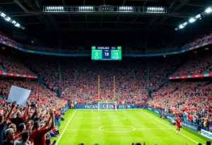 Fans celebrating the Jacksonville Jaguars victory over the Arizona Cardinals
