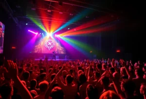 Crowd enjoying the Jonas Brothers concert at Daily's Place in Jacksonville