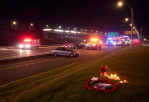 Emergency services at the scene of a multi-vehicle crash in Lake City, Florida.