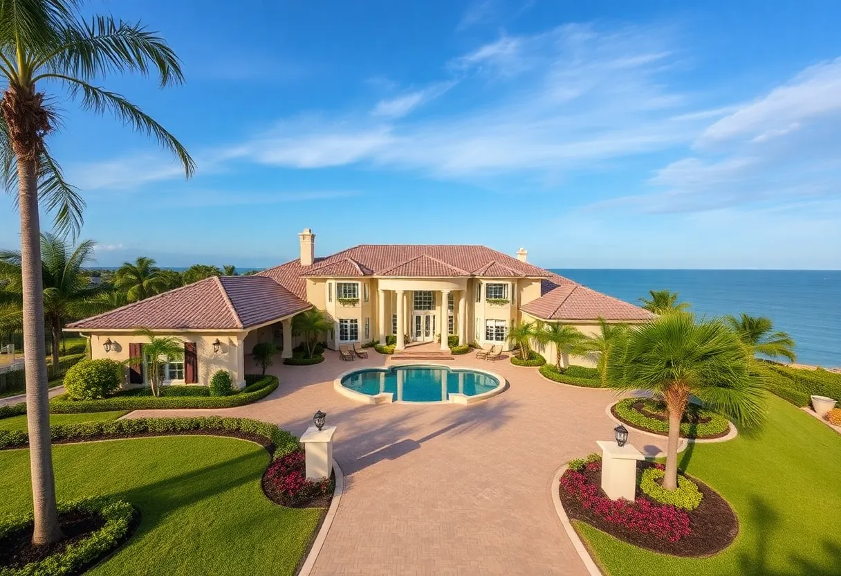 Stunning luxury home in West Palm Beach with coastal view