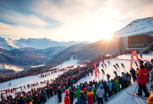 Swiss skier Marco Odermatt competing in the Super-G at Copper Mountain.