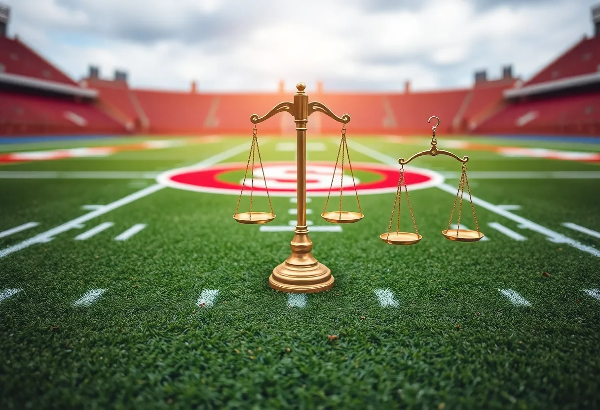 Abstract representation of college football ethics and integrity