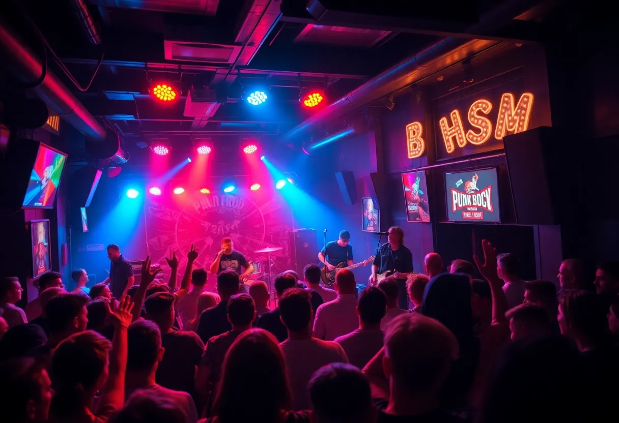 Local punk rock bands performing at Churchill's Pub in Miami.