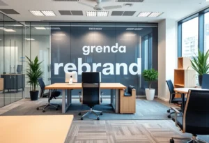 Office sign of The Florida Group with modern decor