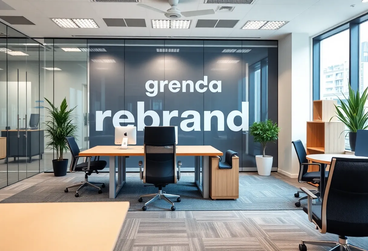 Office sign of The Florida Group with modern decor