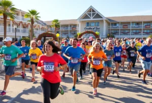 Runners participating in the 11th Annual UF Health Jacksonville Turkey Trot 5K