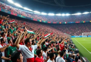 Fans celebrating during the Morocco vs Comoros AFCON match