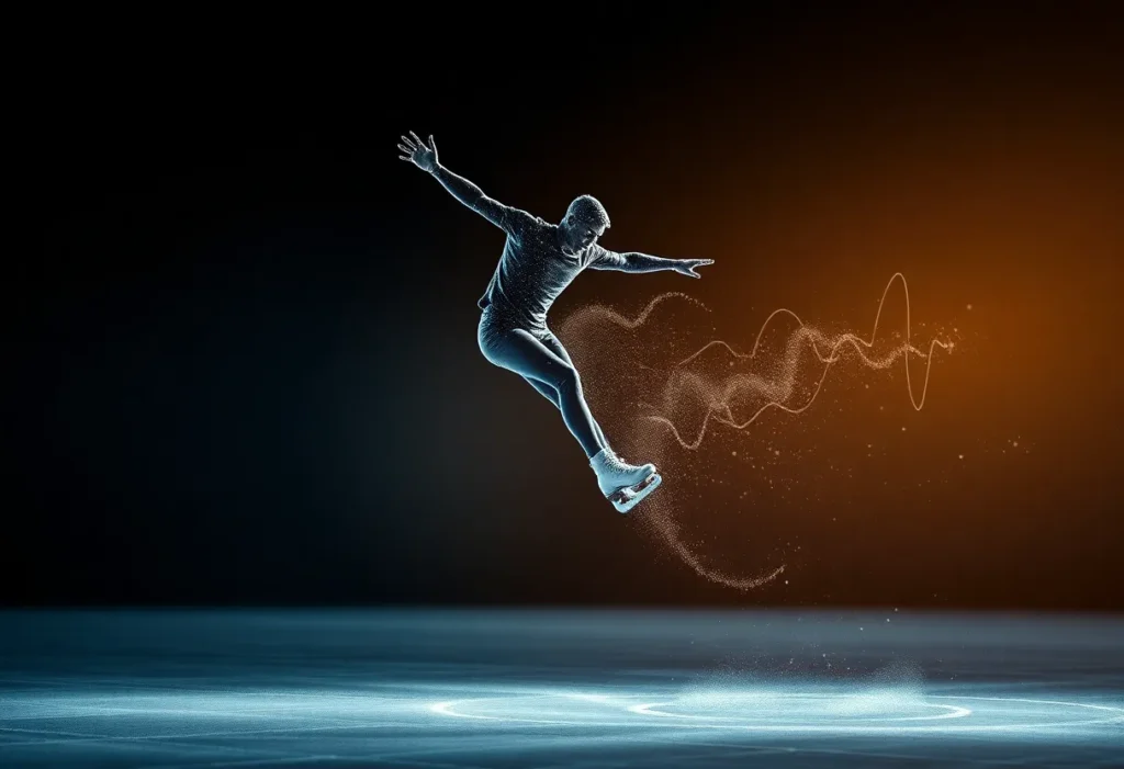 Abstract image of AI technology impacting figure skating training