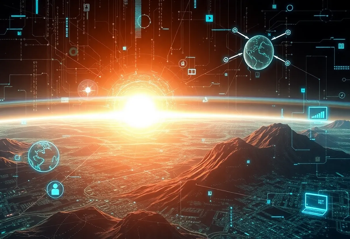 Conceptual image representing AI misuse in national security.