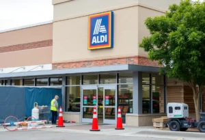 Renovation of former Winn-Dixie into Aldi grocery store