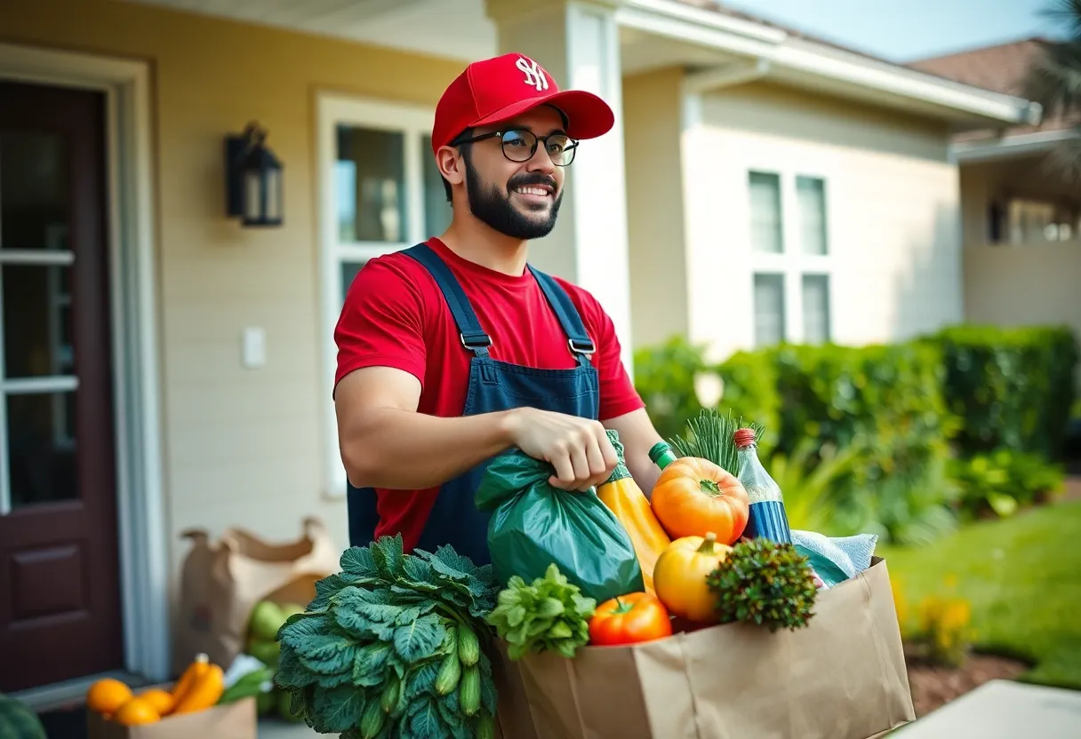 Delivery person providing same-day grocery delivery in Jacksonville