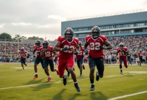 Atlanta Falcons running back showcasing dynamic play on the field