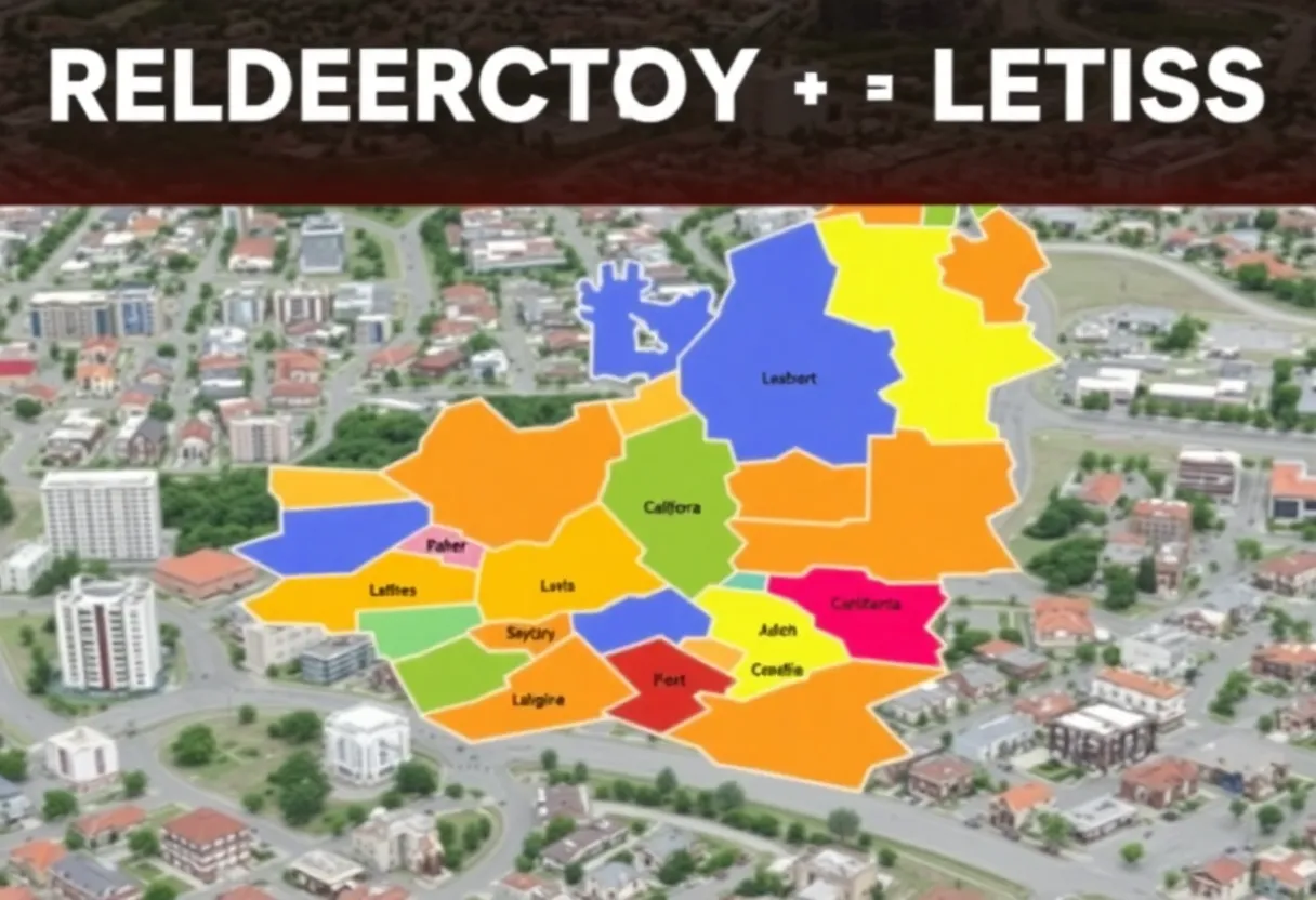 A visual representation of California's political landscape highlighting district changes
