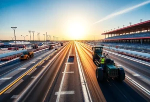 Construction of a new drag racing track in Callahan, Florida