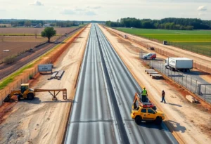 Construction of the new drag racing track in Callahan, Florida.