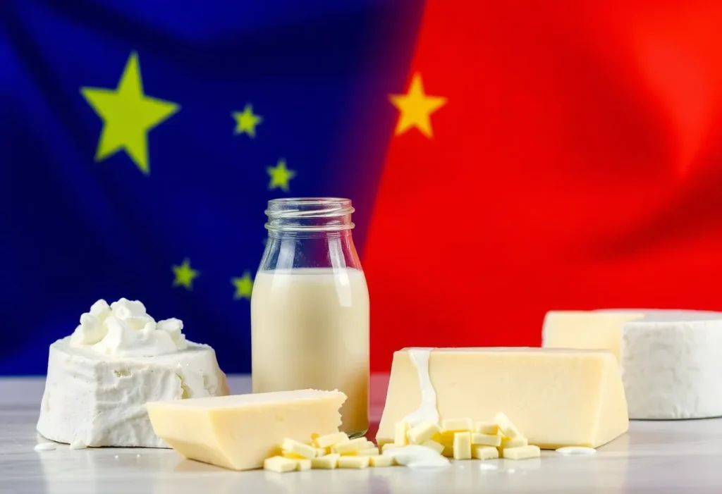 Visual representation of China's dairy tariffs affecting EU products