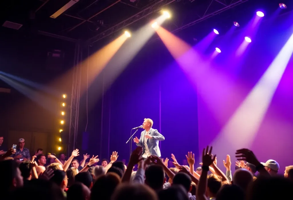 Audience enjoying a concert featuring 50s and 70s music.