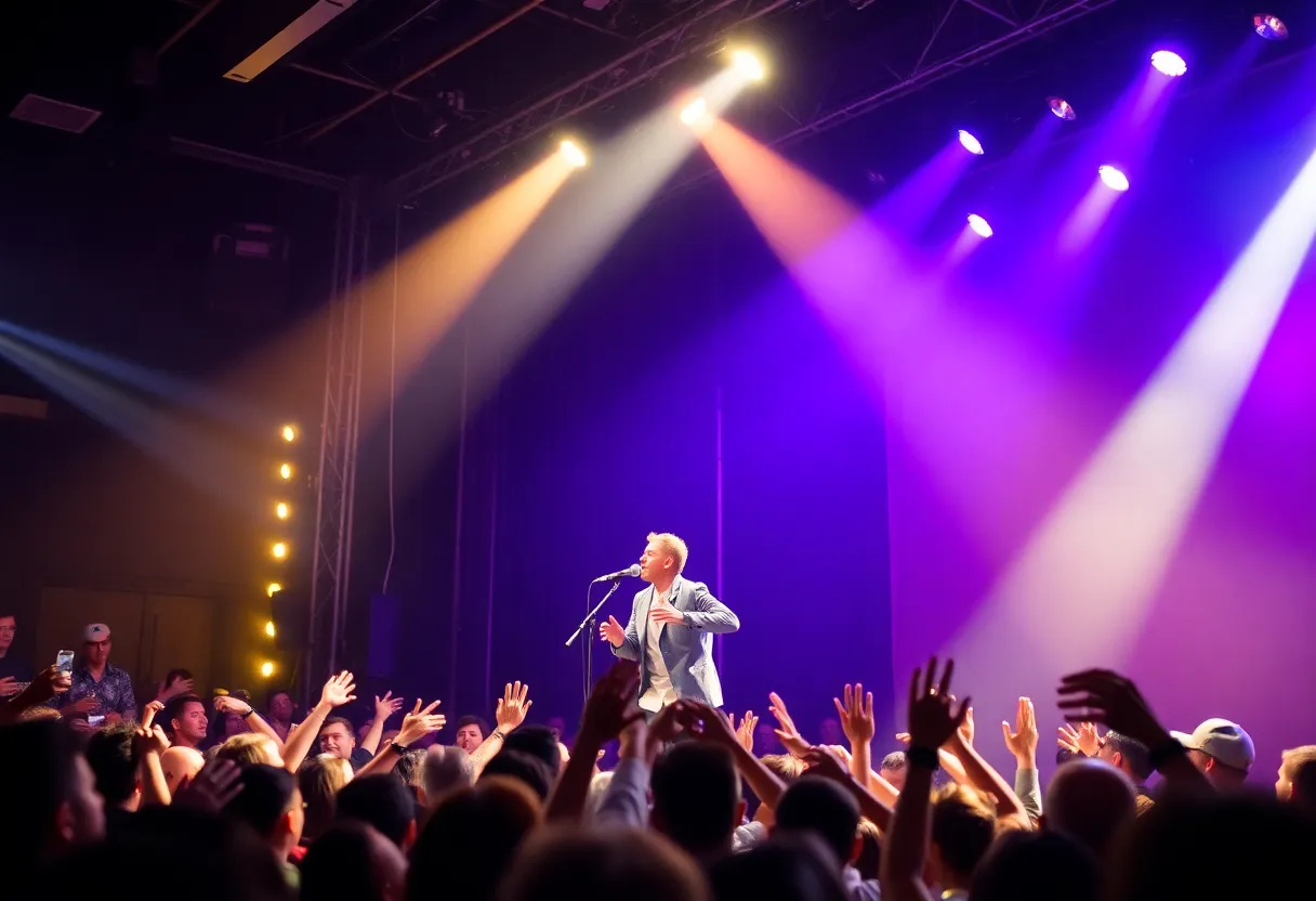 Audience enjoying a concert featuring 50s and 70s music.