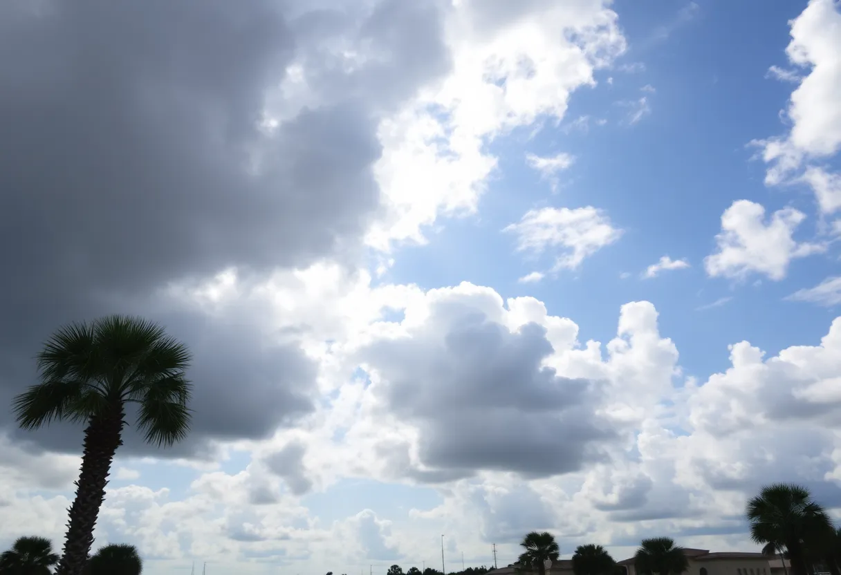 View of Jacksonville Florida under cloudy skies