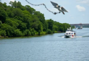 Coast Guard boat searching in St. Johns River