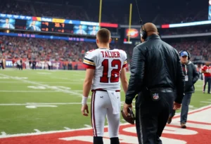 A quarterback injured during an NFL game