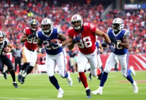 Indianapolis Colts and Jacksonville Jaguars players competing in NFL game.