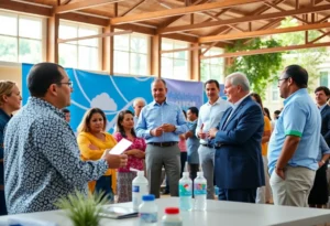Community leaders discussing development projects