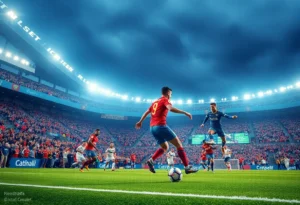 Football match in Copa del Rey with players in action