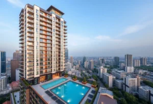 A modern mixed-use tower representing affordable housing in Miami.