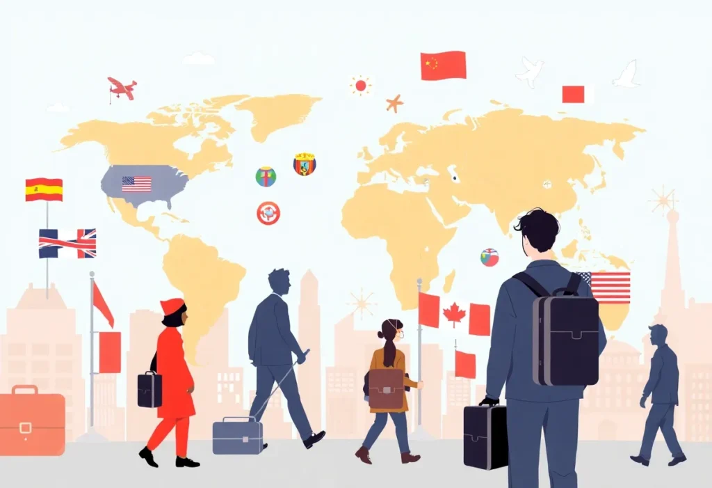 Map showing countries affected by the travel ban