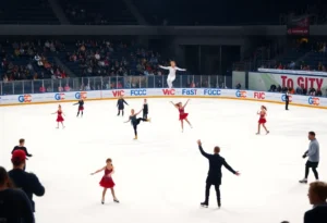 Figure skaters performing at the Grand Prix Final in Nagoya