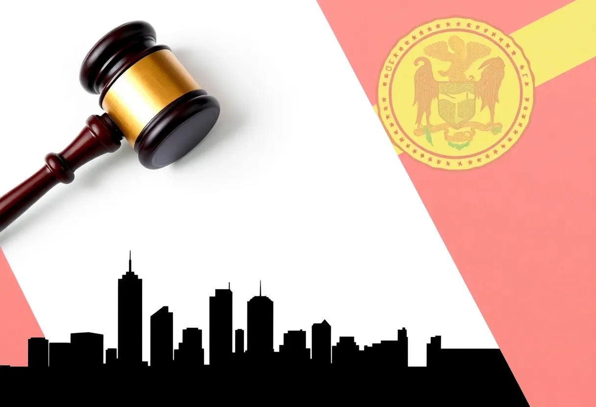 Representation of Florida Governor's executive order with legal symbols