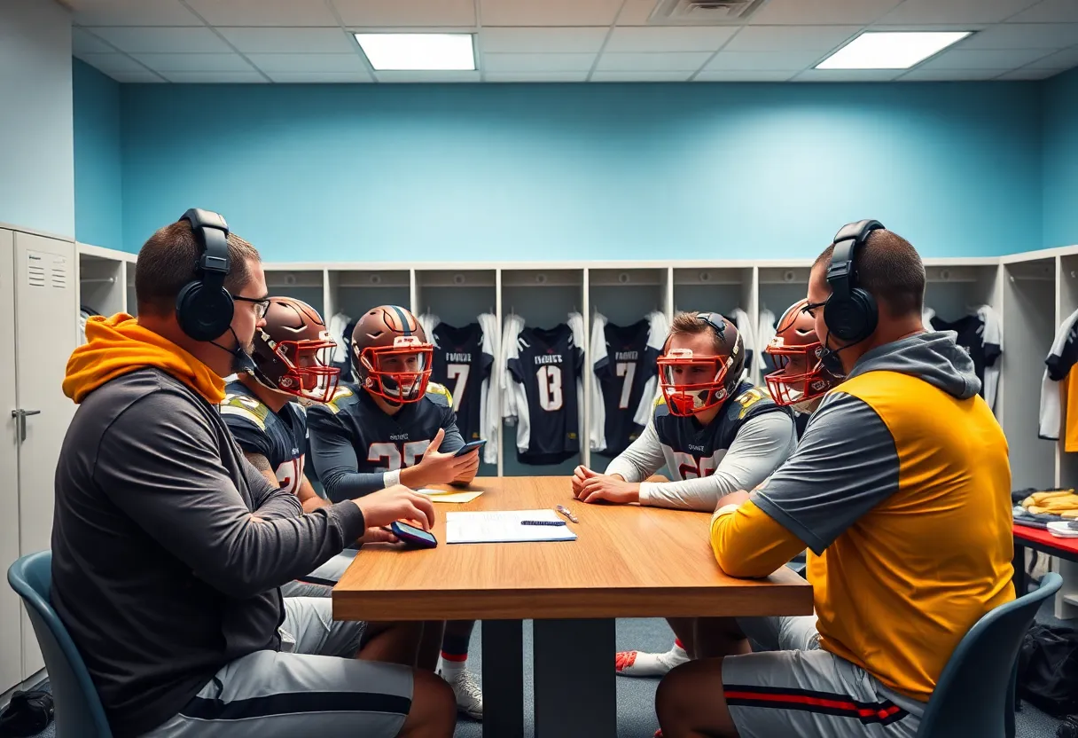 Coaching staff of Florida Gators football team in discussion