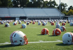 Empty football gear highlighting transfers in college football
