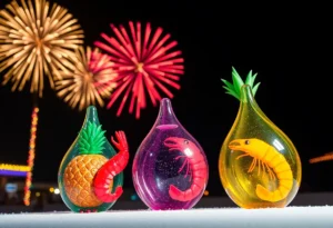 Festive New Year's Eve celebrations in Florida featuring unique drops.