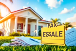 Illustration of a Florida home with financial documents symbolizing property tax reforms