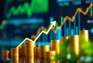 Abstract representation of business and finance growth.