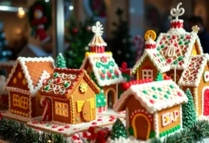Creative gingerbread houses showcased at the annual extravaganza in Jacksonville, FL.