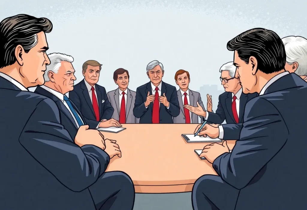 Republican lawmakers discussing party unity and leadership issues.