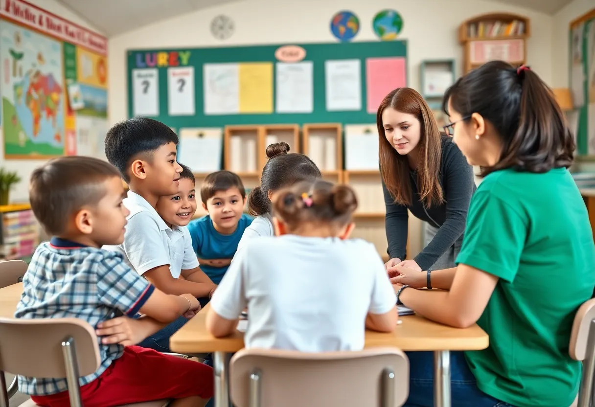 Small class size at Harbour Pointe Academy with students and teacher