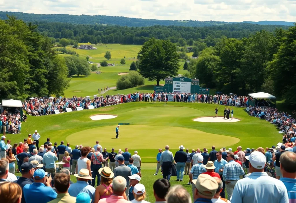 Scenic view of golf tournament at Albany Golf Club